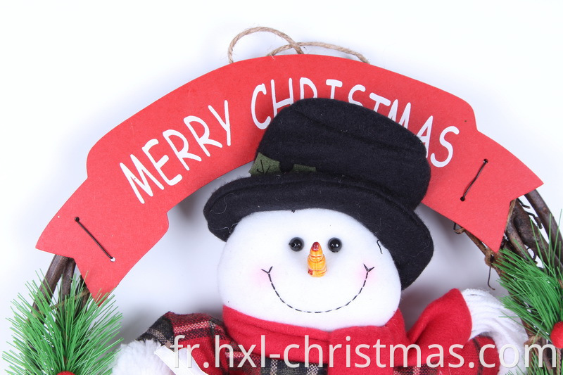 garland with textile snowman